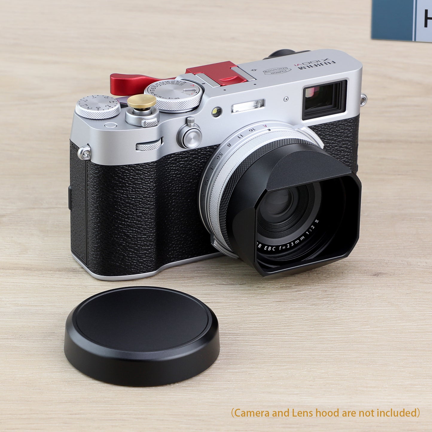 Haoge Cap-X54B Metal Lens Cap for Fujifilm X100VI Fuji X100V Camera Black Compatible With Haoge LH-X54B LUV-X54B LUV-XVIB Lens Hood