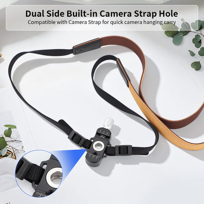 Haoge Lightweight Arca QR Clamp 1/4 Inch Hole QD Port for Magpul QD Sling,Compatible with Arca Standard Camera L Bracket Quick Release Plates CP-29QD
