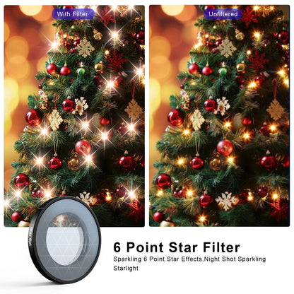 Haoge Star Filter for Insta360 GO Ultra, 6 Points Starlight Twinkle Starburst Sparkling Effect Lens Filter, Optical Glass/Multi-Coated Filters