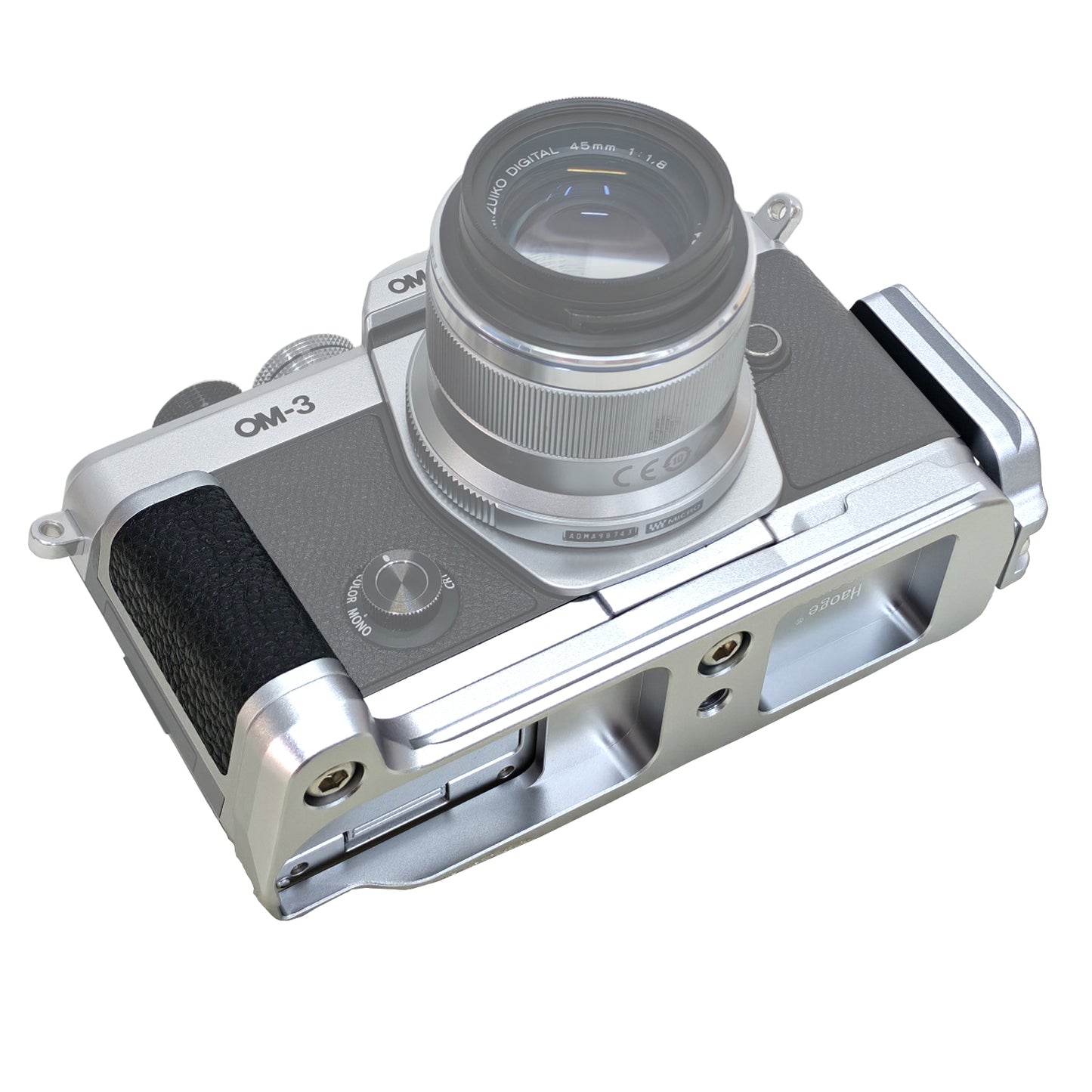 Haoge HG-OM3 Camera Bracket Holder Hand Grip for OM SYSTEM OM-3 Camera fit Arca Swiss Kirk RRS Benro Quick Release Plate
