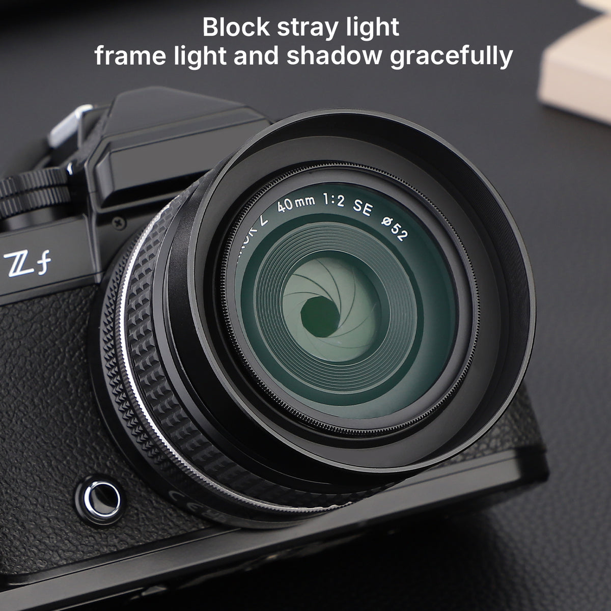 Haoge Metal Lens Hood for Nikon NIKKOR Z 40mm f/2, Z 28mm f/2.8, Z 28mm f/2.8 (SE) ,Z 26mm f2.8,Z DX MC 35mm f1.7 Lens, Screw Hood, Compatible with 52mm UV Filters and 52mm Lens Cap