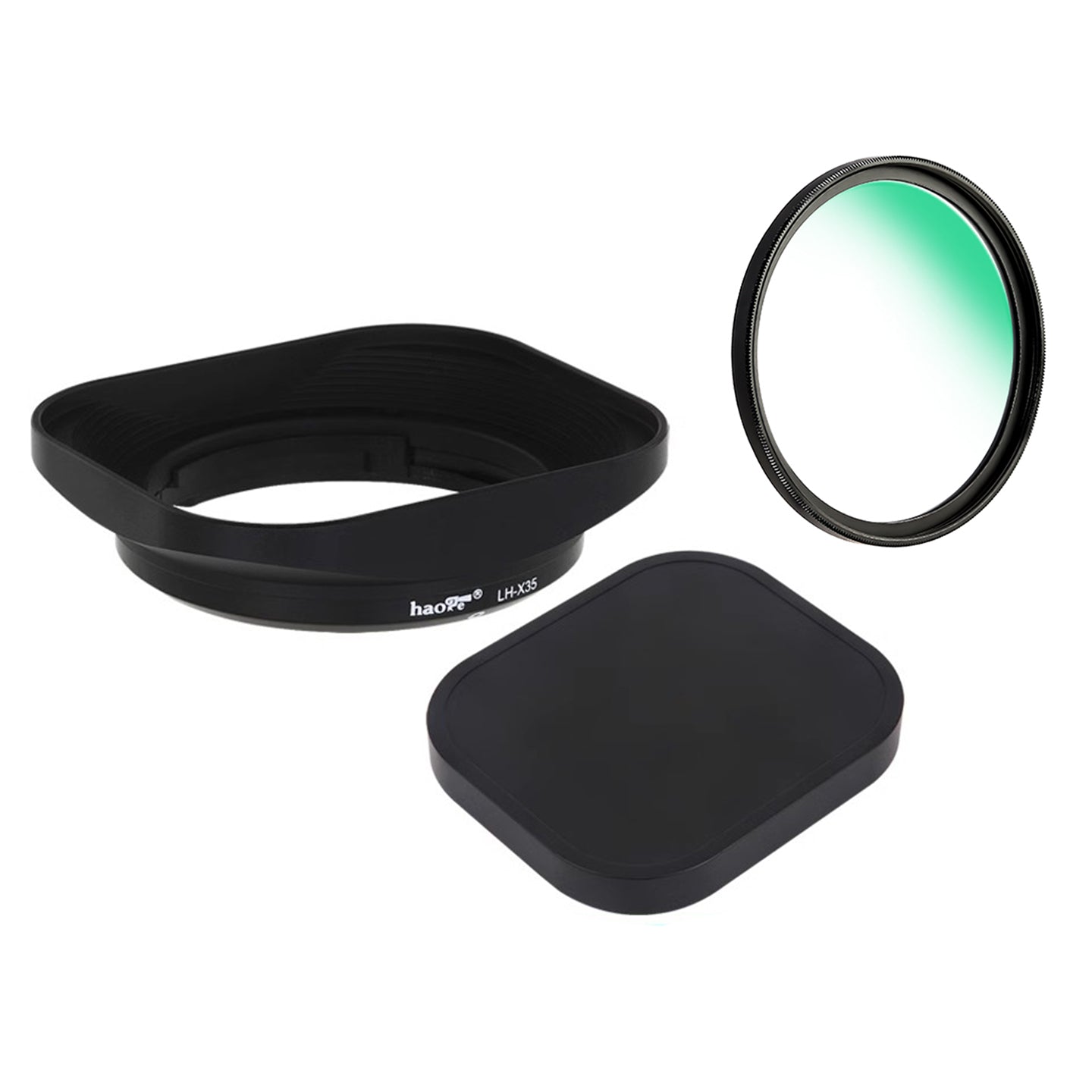 Haoge LH-X35 Square Metal Lens Hood Shade for Fuji Fujifilm XF 35mm f/2 R WR and XF 23mm f/2 R WR XC35mm F2 lens