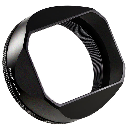 Haoge Square Metal Lens Hood with 49mm UV Filter Adapter Ring for Fujifilm X100VI Fuji X100V X100F X100T X100S X70 Camera Black LH-XVI100B