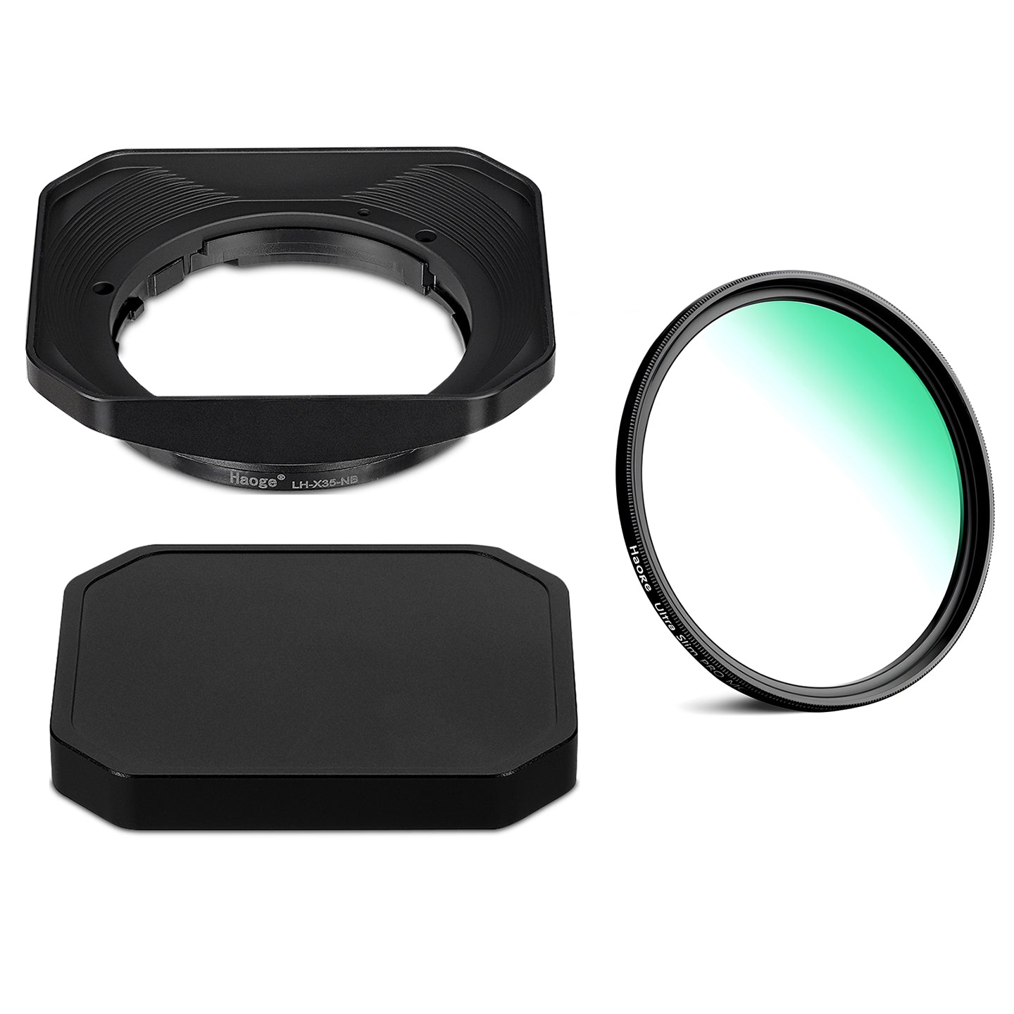 Haoge Metal Square Lens Hood for Fujifilm XF35mm f2 R WR and XF23mm f2 R WR Lens,XC35mm F2 Lens Shade on Fuji X-T5 XT50 XT30III Bayonet  Mount LH-X35-NB