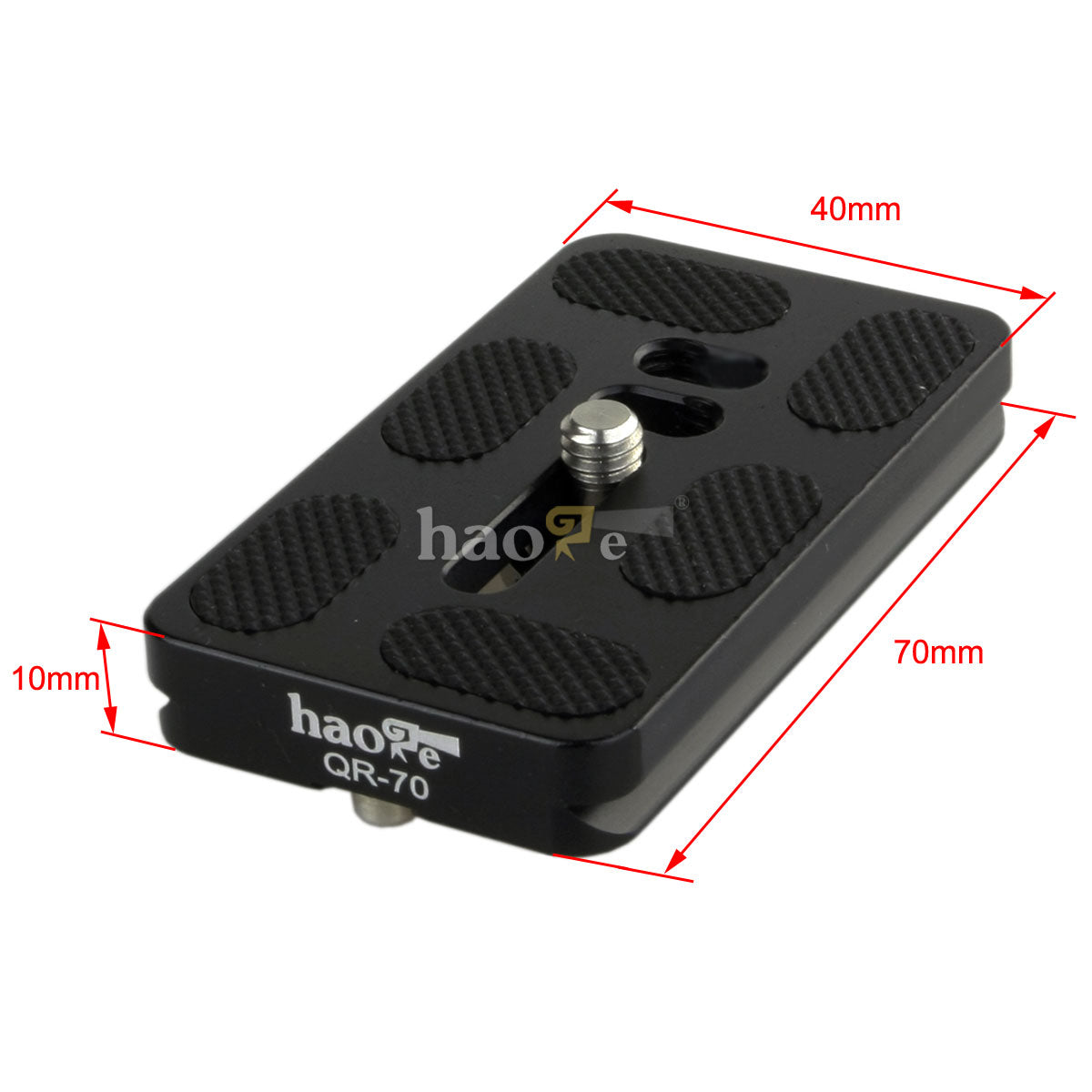 Haoge 70mm QR Quick Release Plate Dual Dovetail and D-Ring Screw Fits Arca-Swiss Standard for Tripod Ball Head