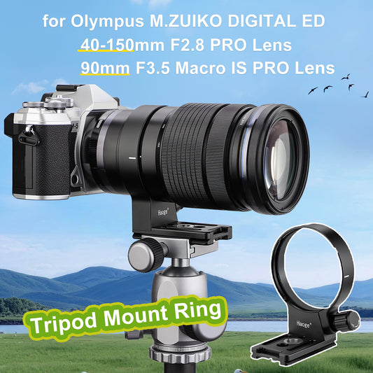 Haoge LMR-OM415 Lens Collar Replacement Foot Tripod Mount Ring for Olympus M.ZUIKO DIGITAL ED 40-150mm F2.8 PRO Lens built-in Arca Swiss Type Quick Release Plate