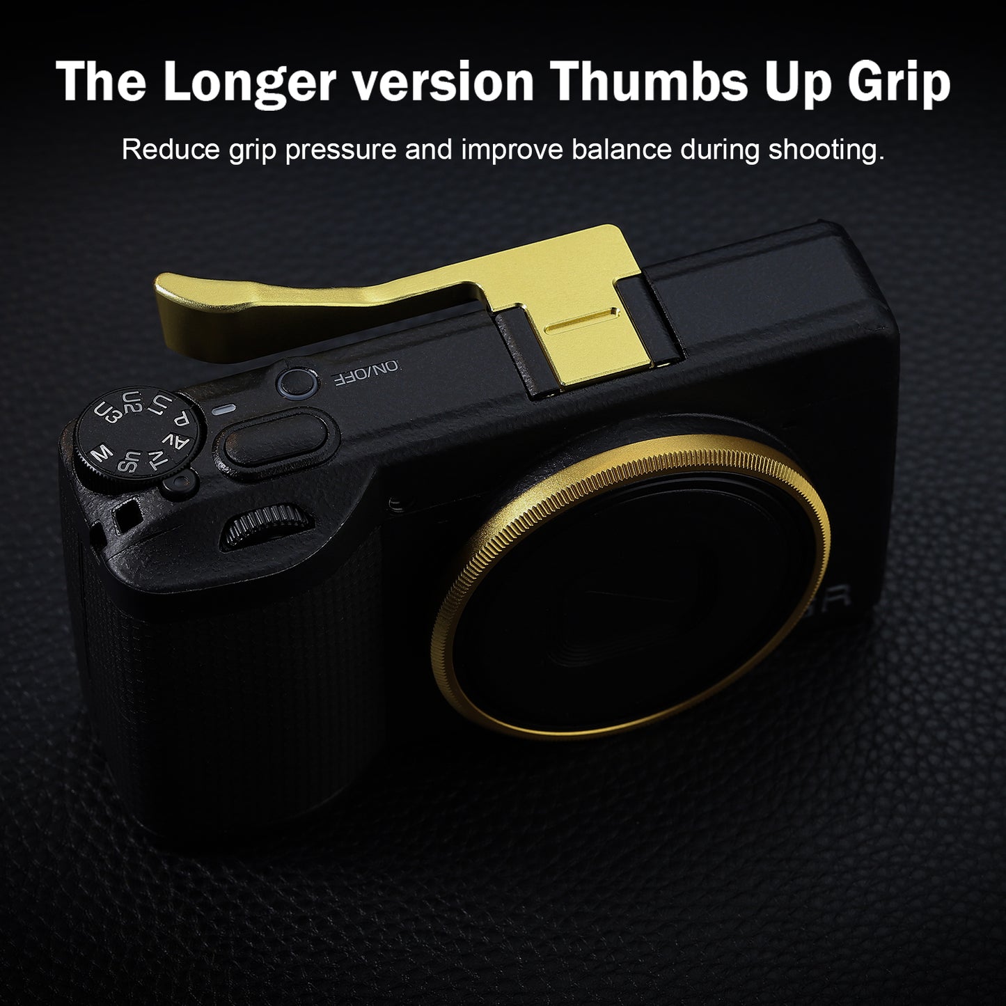 Haoge  Metal Thumb Up Rest Hand Grip for RICOH GR IV GR4 GR III GR3 GRIIIX GR3 X HDF Camera Accessories Gold  Hot Shoe Thumb Up THB-GR4LG