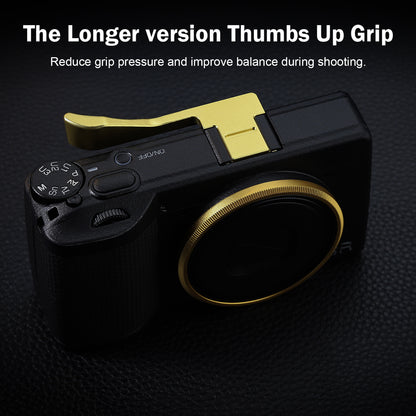 Haoge  Metal Thumb Up Rest Hand Grip for RICOH GR IV GR4 GR III GR3 GRIIIX GR3 X HDF Camera Accessories Gold  Hot Shoe Thumb Up THB-GR4LG