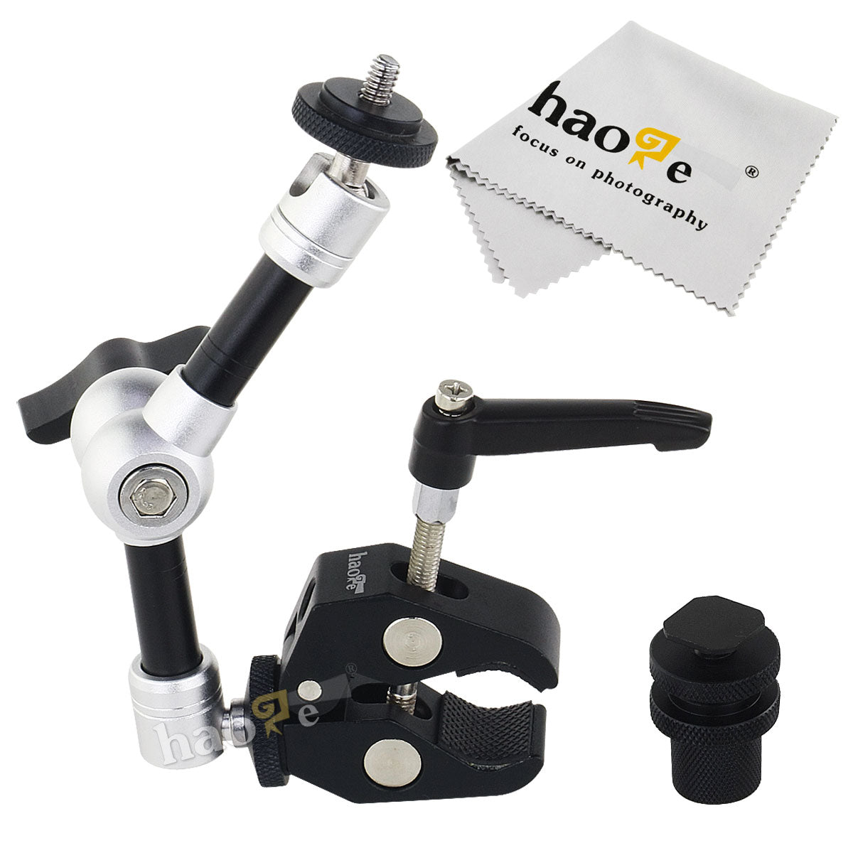 Haoge 7 inch Articulating Friction Magic Arm with Small Clamp Crab Pliers Clip for HDMI LCD Monitor LED Light DSLR Camera Video Tripod