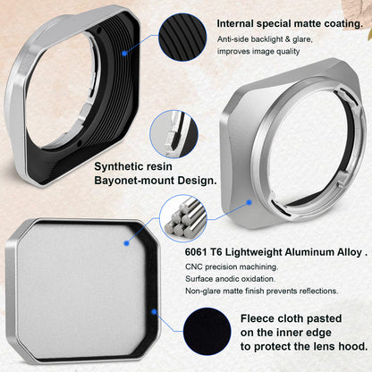 Haoge NEW Metal Bayonet Lens Hood for Fujifilm XF 35mm F2 R WR/ Fuji XF 23mm F2 R WR,XC 35mm F2, Fuji 35mm F2 Lens Hood, Fuji 23mm F2 Lens Hood, 35mm F2 Hood, 23mm F2 Hood, Replaces Fujifilm LH-XF35-2 Hood