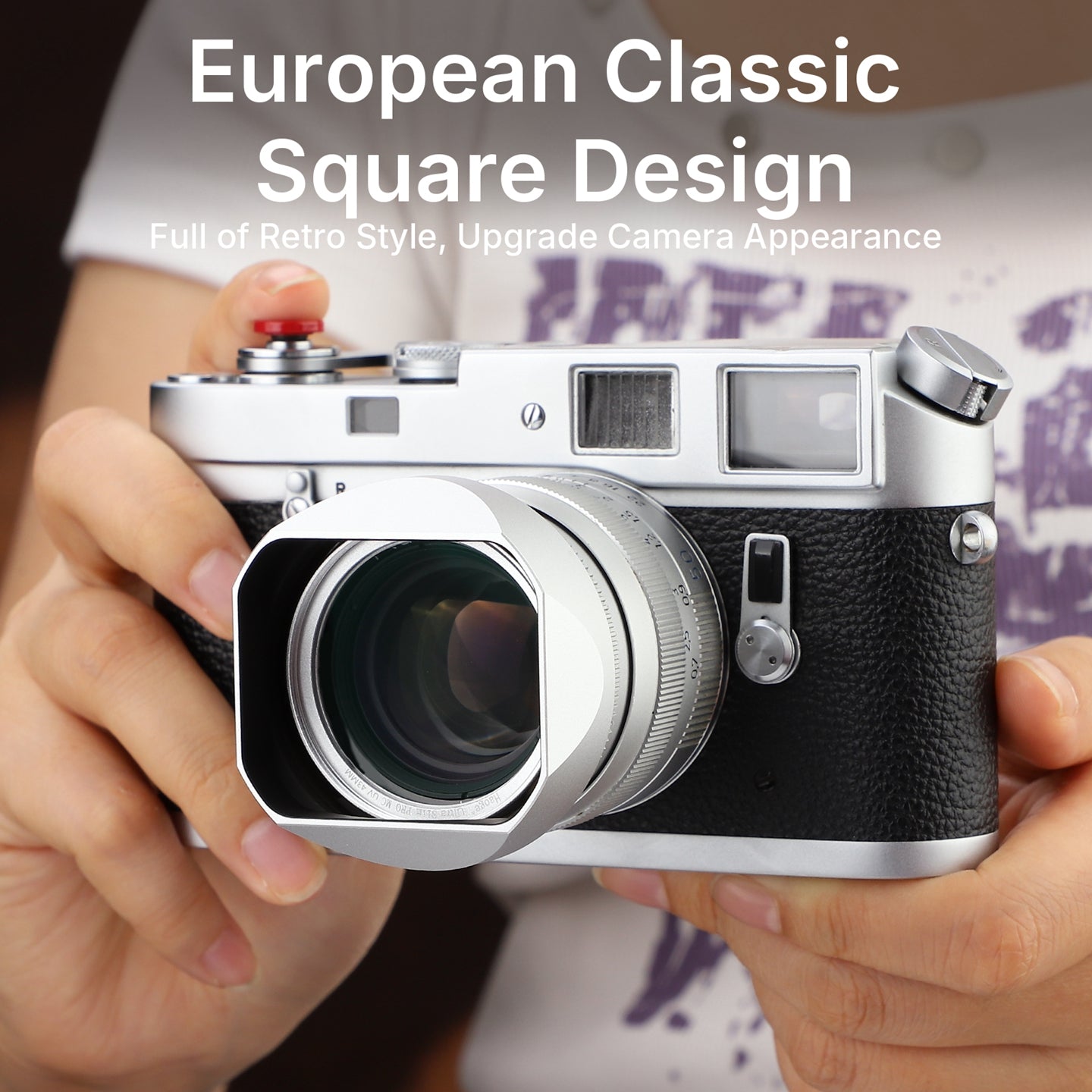 Haoge New Square Metal Lens Hood for Voigtlander Nokton 35mm f/1.4 II, 40mm f1.4 VM, 50mm f1.5 Aspherical II VM, 28mm f1.5,Carl Zeiss Biogon T* 2/35 35mm f2 ZM, C Biogon T* 2.8/35 35mm f2.8 ZM, Planar T* 2/50 50mm f2 ZM Lens with Metal Cap LH-ZV02-NS