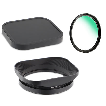 Haoge LH-X53 Quadratische Gegenlichtblende aus Metall für Fujifilm Fuji Fujinon XF 35mm F1.4 R / XF35mmF1.4 R Objektiv 
