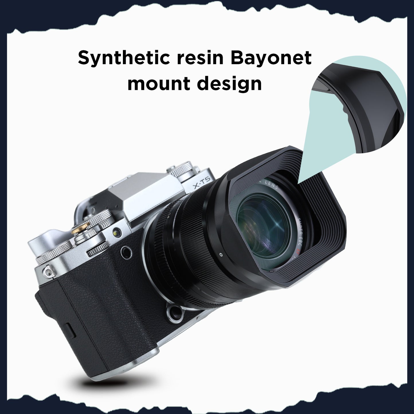 Haoge Metal Square Lens Hood for Fujifilm Fujinon Fuji XF 16-50mm F2.8-4.8 R LM WR  lens Replaces LH-XF23 II/LH-XF23-2 Lens Hood with a Hood Cap