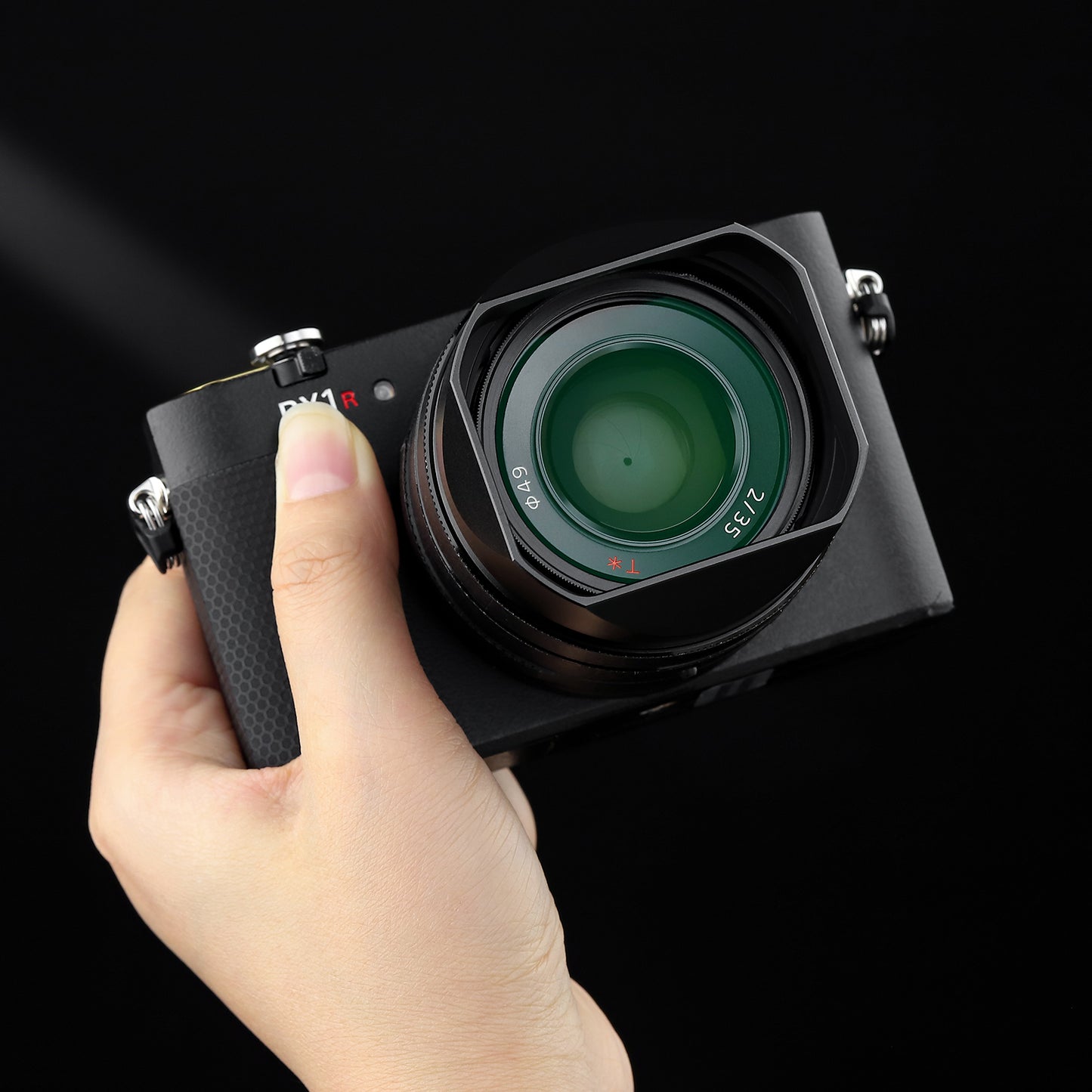 Haoge LH-S245N Bayonet Square Metal Lens Hood for Sony FE 50mm F2.5 G FE 40mm F2.5 G FE 24mm F2.8 G Lens,RX1/RX1R/RX1R II M2/RX1R III M3 Camera Shade with Cap