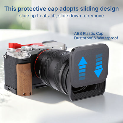 Haoge 72mm Square Metal Screw-in Mount Lens Hood Shade with Cap for Hasselblad XCD 25V F2.5/XCD 38V F2.5/XCD 55V F2.5/XCD 75P F3.5/XCD 90V F2.5 Lens and Other 72mm Filter Thread Lens
