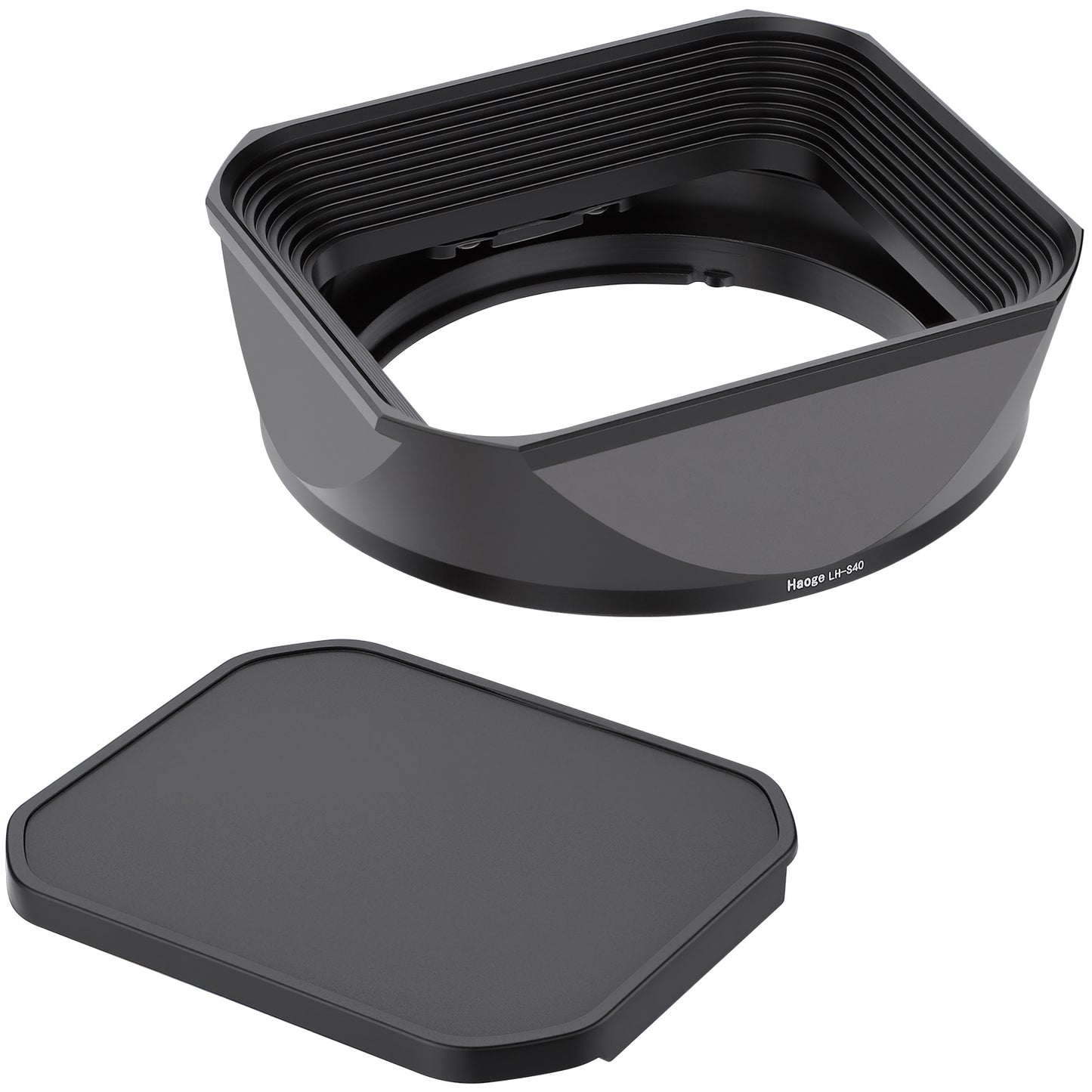 Haoge Metal Square Lens Hood for Sony RX1R3/RX1M2/RX1 FE 40mm F2.5 G FE 50mm F2.5 G FE24mm F2.8 G Lens Shade on A7CII A7CR A7R4 Camera Bayonet  Mount With Cap