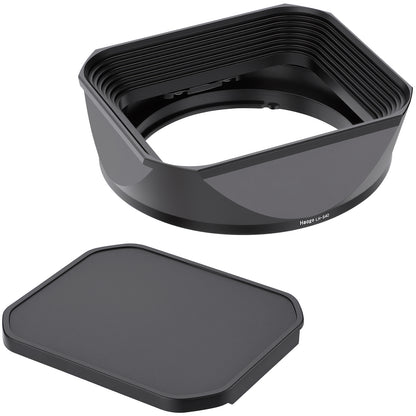 Haoge Metal Square Lens Hood for Sony RX1R3/RX1M2/RX1 FE 40mm F2.5 G FE 50mm F2.5 G FE24mm F2.8 G Lens Shade on A7CII A7CR A7R4 Camera Bayonet  Mount With Cap