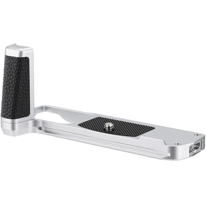 Haoge Camera Bracket Holder Hand Grip for OM SYSTEM OM-3 Camera fit Arca Swiss Kirk RRS Benro Quick Release Plate Silver HG-OM3-S