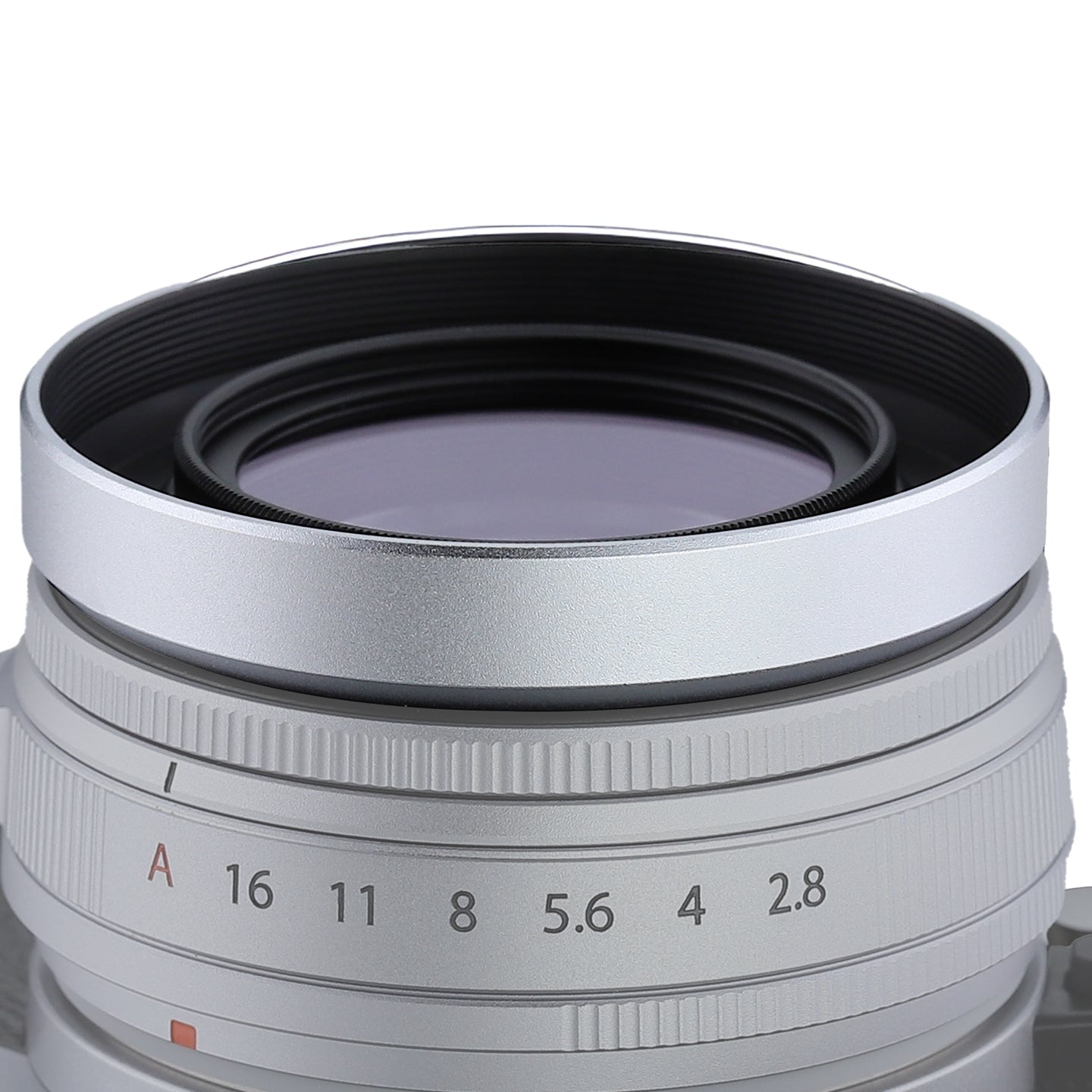 Haoge 39mm Metal Round Lens Hood for Fujifilm XF 23mm f2.8 Fujinon XF 27mm f2.8 R WR Lens on XE5 Camera Body Kit Ultra Slim Screw-in Design LH-XE539-S Silver