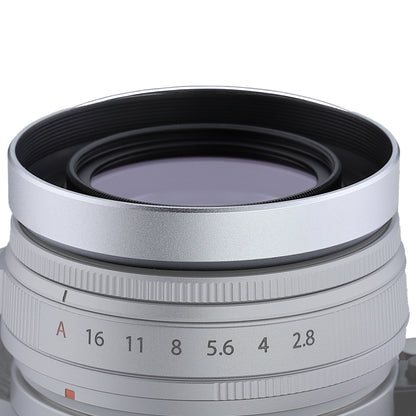 Haoge 39mm Metal Round Lens Hood for Fujifilm XF 23mm f2.8 Fujinon XF 27mm f2.8 R WR Lens on XE5 Camera Body Kit Ultra Slim Screw-in Design LH-XE539-S Silver