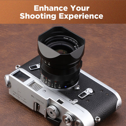 Haoge New Square Metal Lens Hood for Carl Zeiss C Sonnar T* 1.5/50 50mm f1.5 ZM, Biogon T* 2.8/25 25mm f2.8 ZM, 2.8/28 28mm f2.8 ZM Lens LH-ZV03-NB