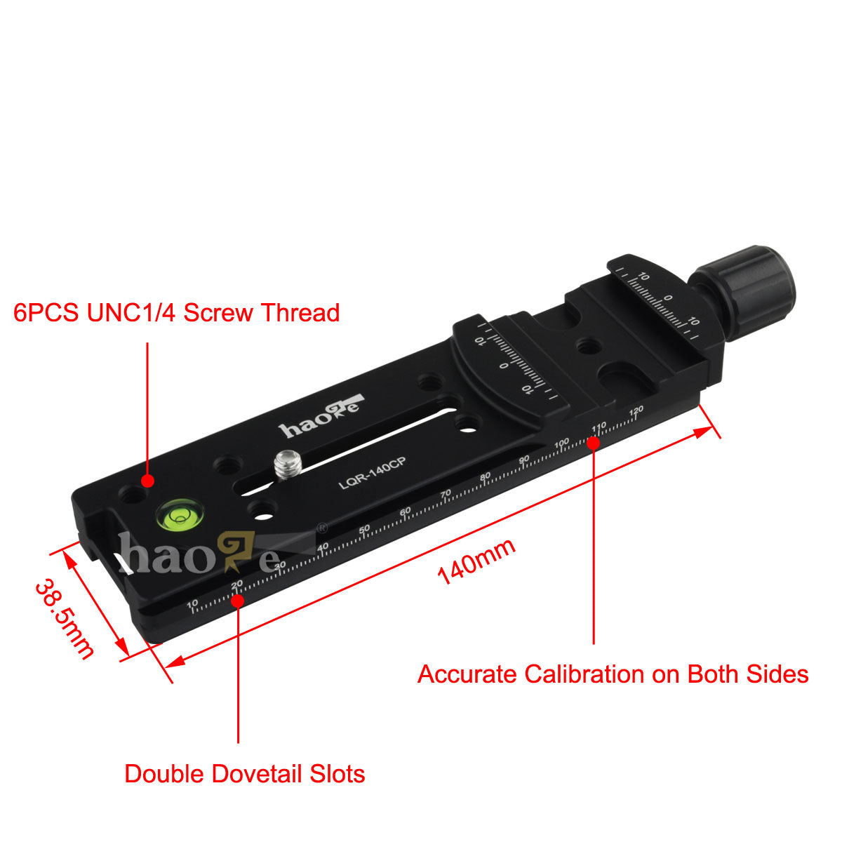 Haoge 140mm Nodal Slide Double Dovetail Focusing Rail Plate with Metal Quick Release Clamp for Camera Panoramic Panorama Close Up Macro Shoot fit Arca Swiss RRS Benro Kirk