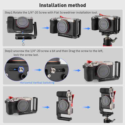 Haoge Camela L Bracket for Sony A7CII A7CR Camera,1 Piece Integrated Metal Arca Style Compatiable Quick Release Plate