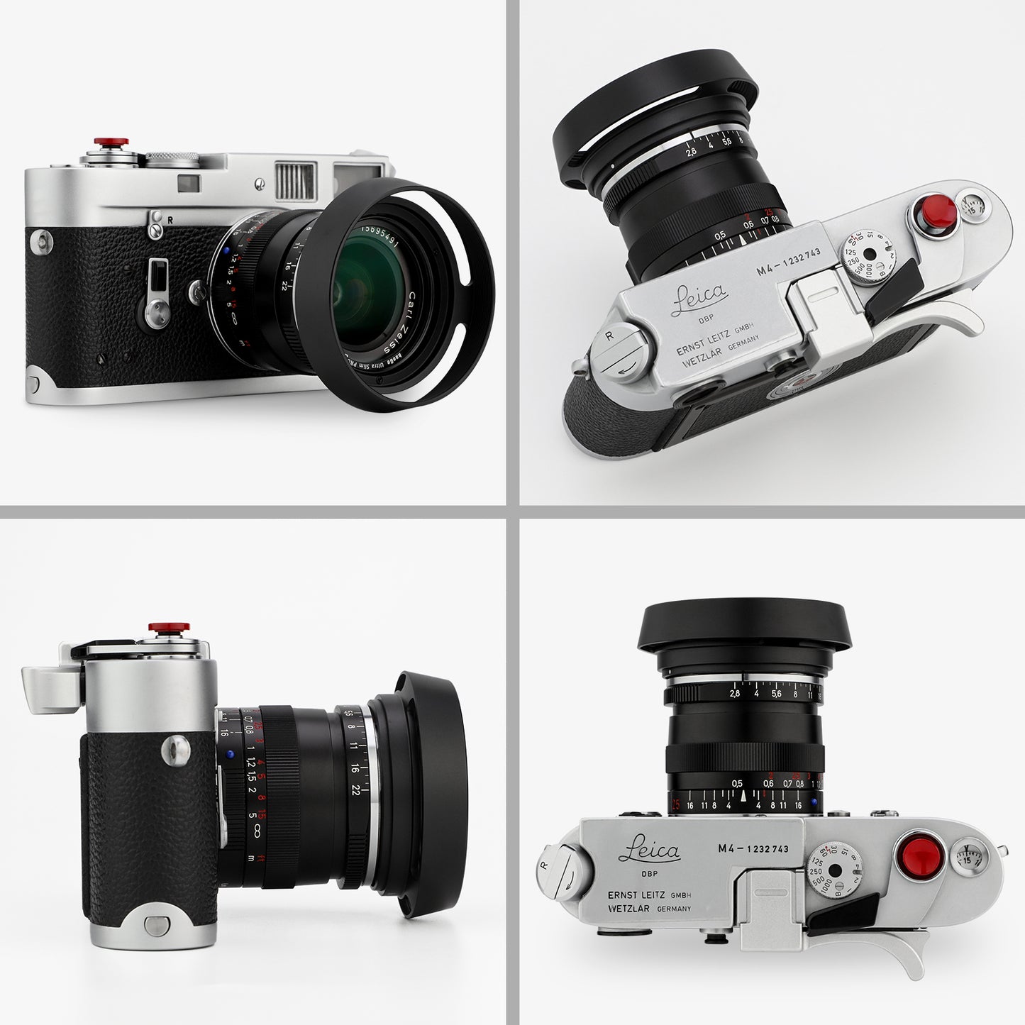 Haoge LH-ZV09 Round Metal Lens Hood for Carl Zeiss C Biogon T* 2.8/28 28mm f2.8 ZM, C Sonnar T* 1.5/50 50mm f1.5 ZM Lens