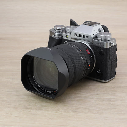 Haoge LH-X18N Bayonet Square Metal Lens Hood for Fujifilm Fuji Fujinon XF 16-80mm F4 R OIS WR, XF16-55mm F2.8 R LM WR II Lens Shade with Metal Cap