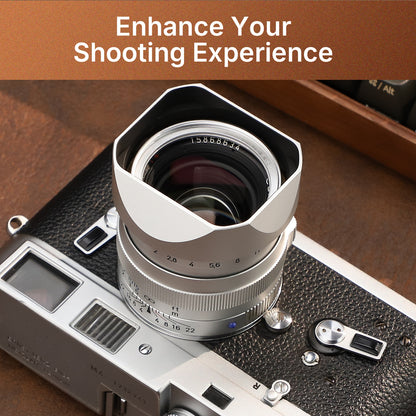 Haoge New Square Metal Lens Hood for Voigtlander Nokton 35mm f/1.4 II, 40mm f1.4 VM, 50mm f1.5 Aspherical II VM, 28mm f1.5,Carl Zeiss Biogon T* 2/35 35mm f2 ZM, C Biogon T* 2.8/35 35mm f2.8 ZM, Planar T* 2/50 50mm f2 ZM Lens with Metal Cap LH-ZV02-NS