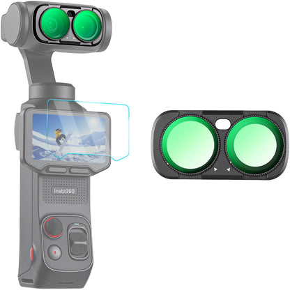 Haoge Magnetic CPL Polarizing Filter for Insta360 Luna Ultra,28-Layer HD Optical Glass,Glare Reduction,Aluminum Alloy Frame