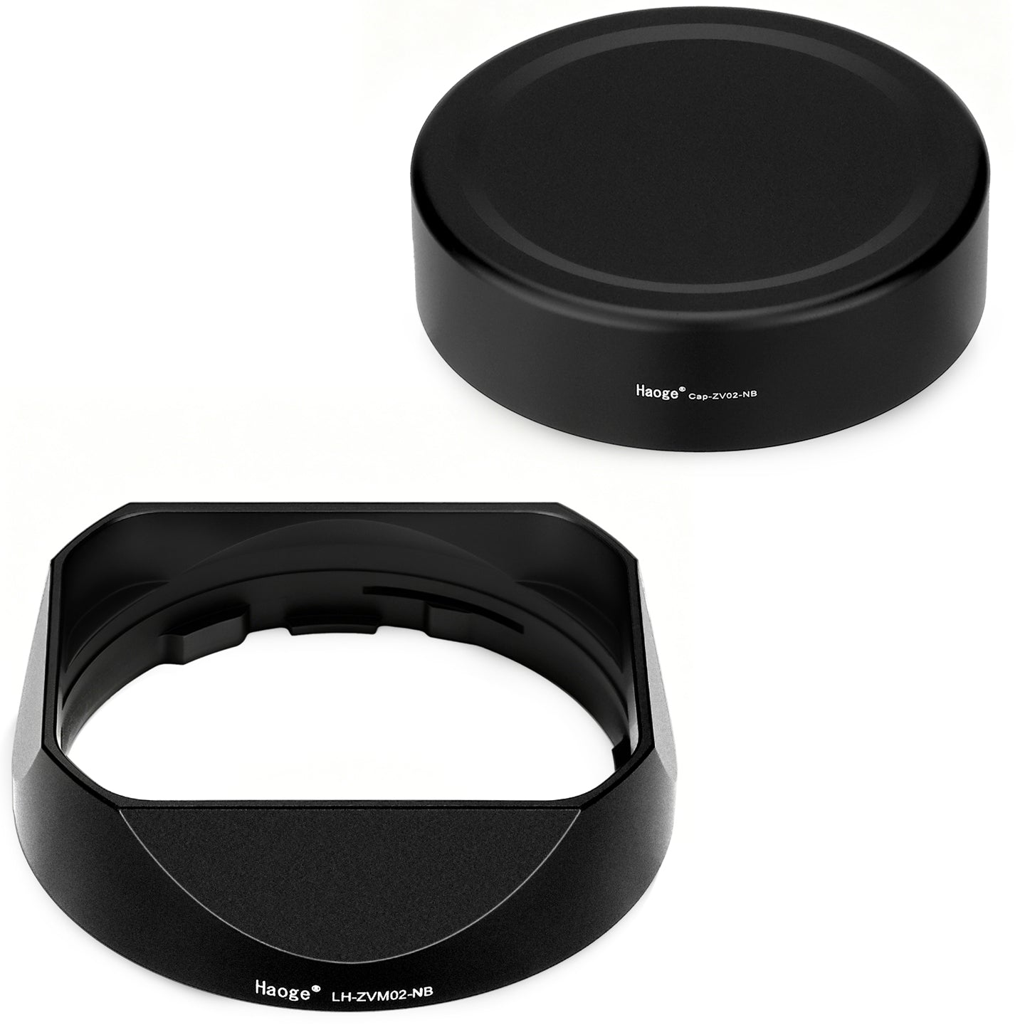 Haoge New Square Metal Lens Hood for Carl Zeiss Biogon T* 2/35 35mm f2 ZM, C Biogon T* 2.8/35 35mm f2.8 ZM, Planar T* 2/50 50mm f2 ZM Lens Black with Cap LH-ZVM02-NB+Cap-ZV02-NB