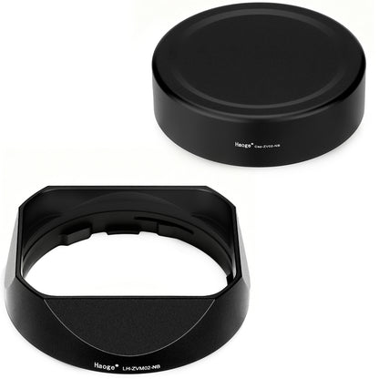 Haoge New Square Metal Lens Hood for Carl Zeiss Biogon T* 2/35 35mm f2 ZM, C Biogon T* 2.8/35 35mm f2.8 ZM, Planar T* 2/50 50mm f2 ZM Lens Black with Cap LH-ZVM02-NB+Cap-ZV02-NB