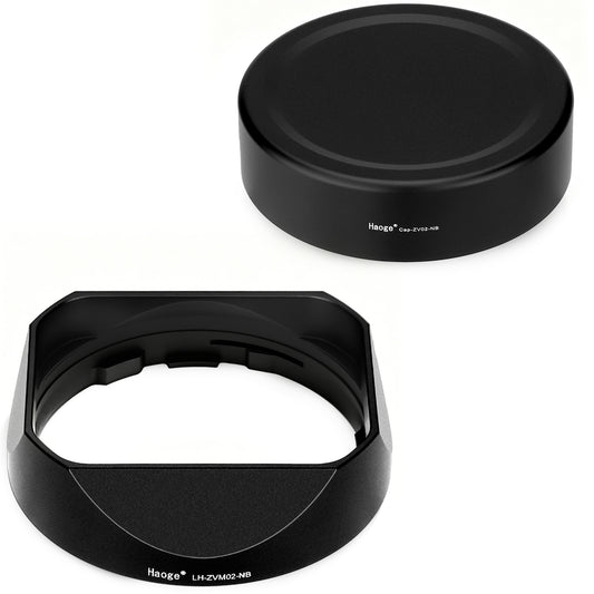 Haoge New Square Metal Lens Hood for Carl Zeiss Biogon T* 2/35 35mm f2 ZM, C Biogon T* 2.8/35 35mm f2.8 ZM, Planar T* 2/50 50mm f2 ZM Lens Black with Cap LH-ZVM02-NB+Cap-ZV02-NB