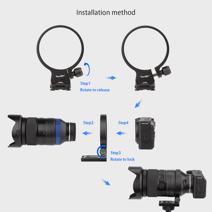 Haoge LMR-SM140-N Tripod Mount Ring for Tamron 35-150 mm F/2-2.8 Di III VXD A058 Lens for Sony E-Mount Sigma 100-400mm f/5-6.3 DG OS HSM Lens for Canon EF Mount and Nikon F Mount built-in Arca Type Quick Release Plate