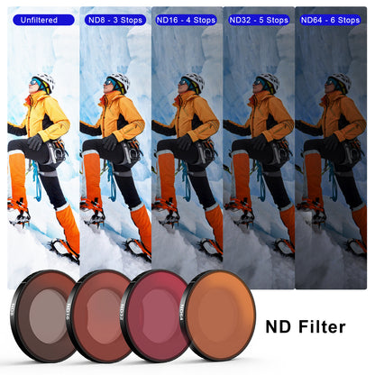 Haoge ND Filter Kit for Insta360 GO Ultra, ND8 ND16 ND32,ND64,4 Pack Light Reduction Exposure Control Optical Glass Filters with Multi-Layer Coating