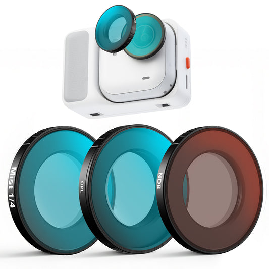 Haoge Filter Set for Insta360 GO Ultra,Includes CPL, Black Diffusion 1/4, ND8,and Screen Protector, GO Ultra Accessories, HD Optical Glass/Multi-Coated