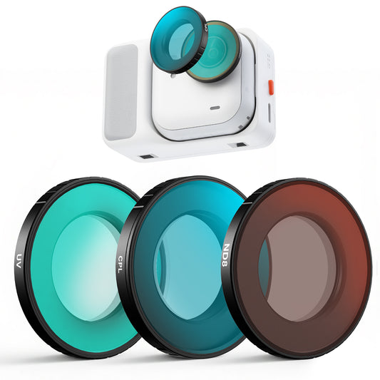 Haoge Filters Set for Insta360 GO Ultra,Includes CPL,ND8,UV,and Screen Protector,Multi-Coated Optical Glass,Filter kit Vlog Video Accessory