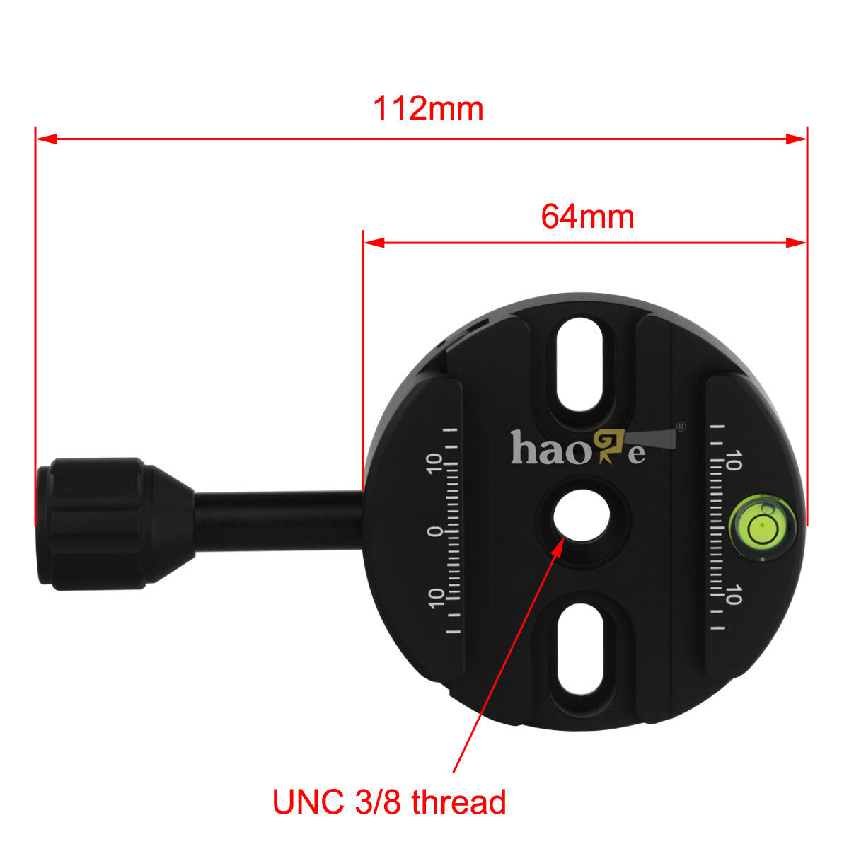 Haoge 64mm Screw Knob Clamp Adapter Mount for Quick Release QR Plate Camera Tripod Ballhead Monopod Ball Head Fit Arca Swiss