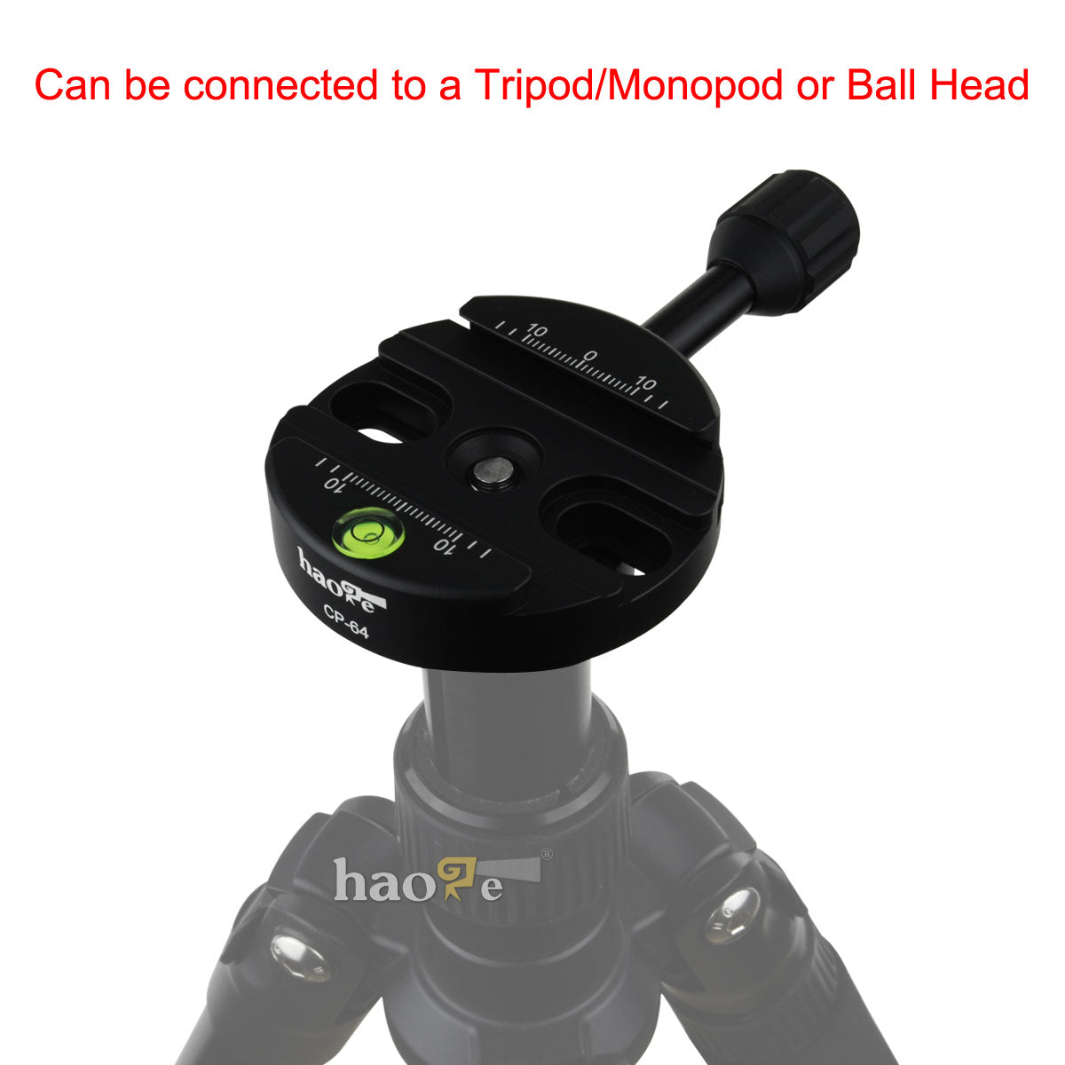 Haoge 64mm Screw Knob Clamp Adapter Mount for Quick Release QR Plate Camera Tripod Ballhead Monopod Ball Head Fit Arca Swiss