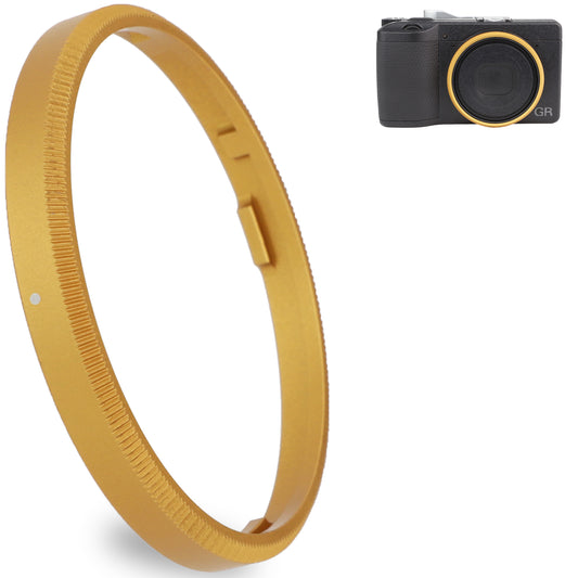 Haoge RRC-GR3Xk Golden Metal Decorate Ring Cap for RICOH GR3X/GRIIIX Camera replaces GN-2