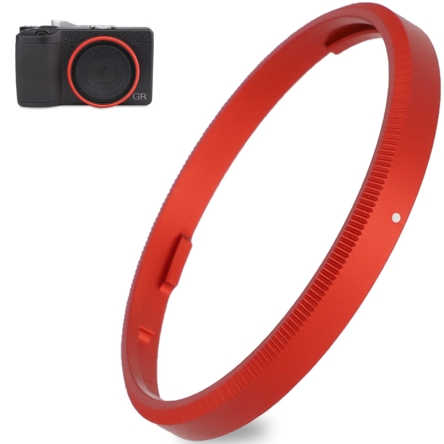 Haoge RRC-GR3XR Red Metal Decorate Ring Cap for RICOH GR3X/GRIIIX Camera replaces GN-2