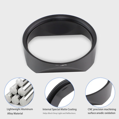 Haoge Metal Square Lens Hood for Leica Q3 Q2 Q  Q-P QP q3 Typ116 Camera Accessories Black LH-LQB