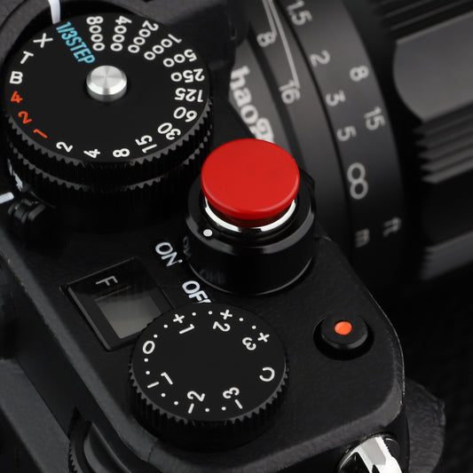 Haoge Metal Shutter Release Button for for Nikon ZF Z f Camera,Fujifilm X-E4 X-E3 X-T2 X-T3 X-T4 X-T5 X-T30 X-T30II X-T50 X-Pro2 X-Pro3 X100T X100S X100F X100V X100VI and Leica Q3 Q3-43 D-LUX 8 M1 M2 M3 M6 M7 M8 M9 M10 M-E M-P M9-P M-A Convex Surface Red