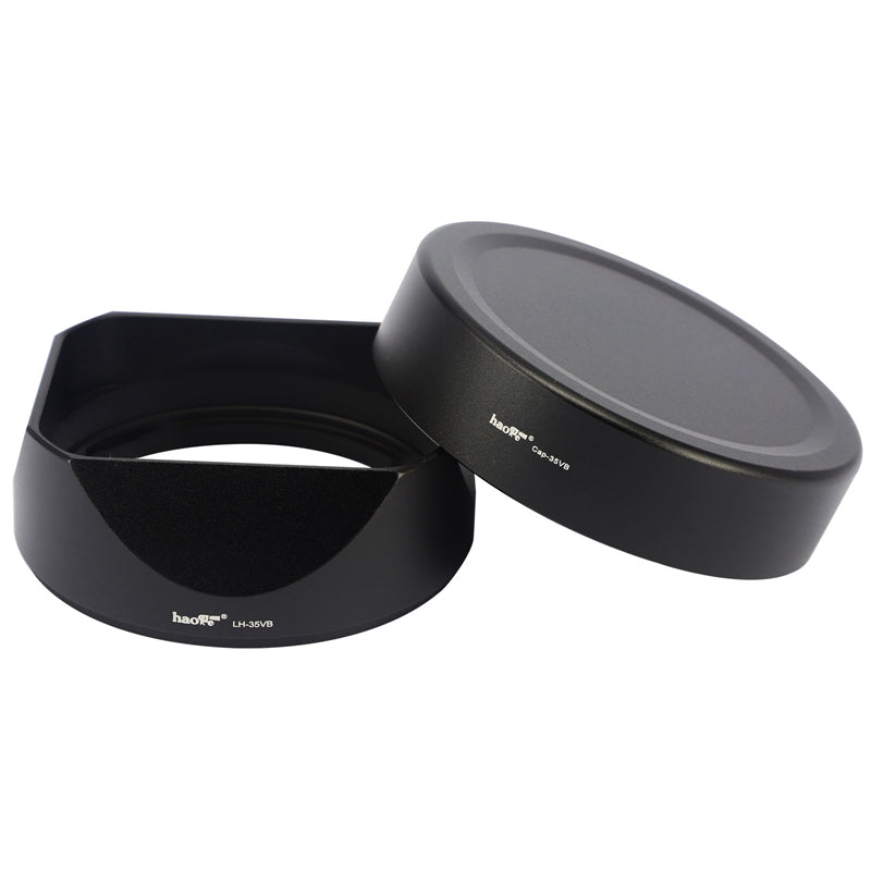 Haoge Lens Hood Metal Square Bayonet for Fujifilm XF35mmF2 R WR, XF23mmF2 R WR XC 35mm F2 ( XC35mmF2 ), Fuji 35mm F2 Hood, 23mm F2 Lense Hood, With Metal Front Cap, Replaces Fujifilm LH-XF35-2 LH XF35 2 Hood Shade