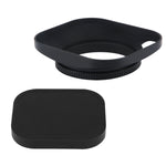 Load image into Gallery viewer, Haoge LH-B46P 46mm Square Metal Screw-in Lens Hood Hollow Out Designed with Cap for Leica Rangefinder Camera with 46mm E46 Filter Thread Lens Black
