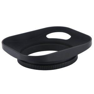 Haoge LH-B46P 46mm Square Metal Screw-in Lens Hood Hollow Out Designed with Cap for Leica Rangefinder Camera with 46mm E46 Filter Thread Lens Black