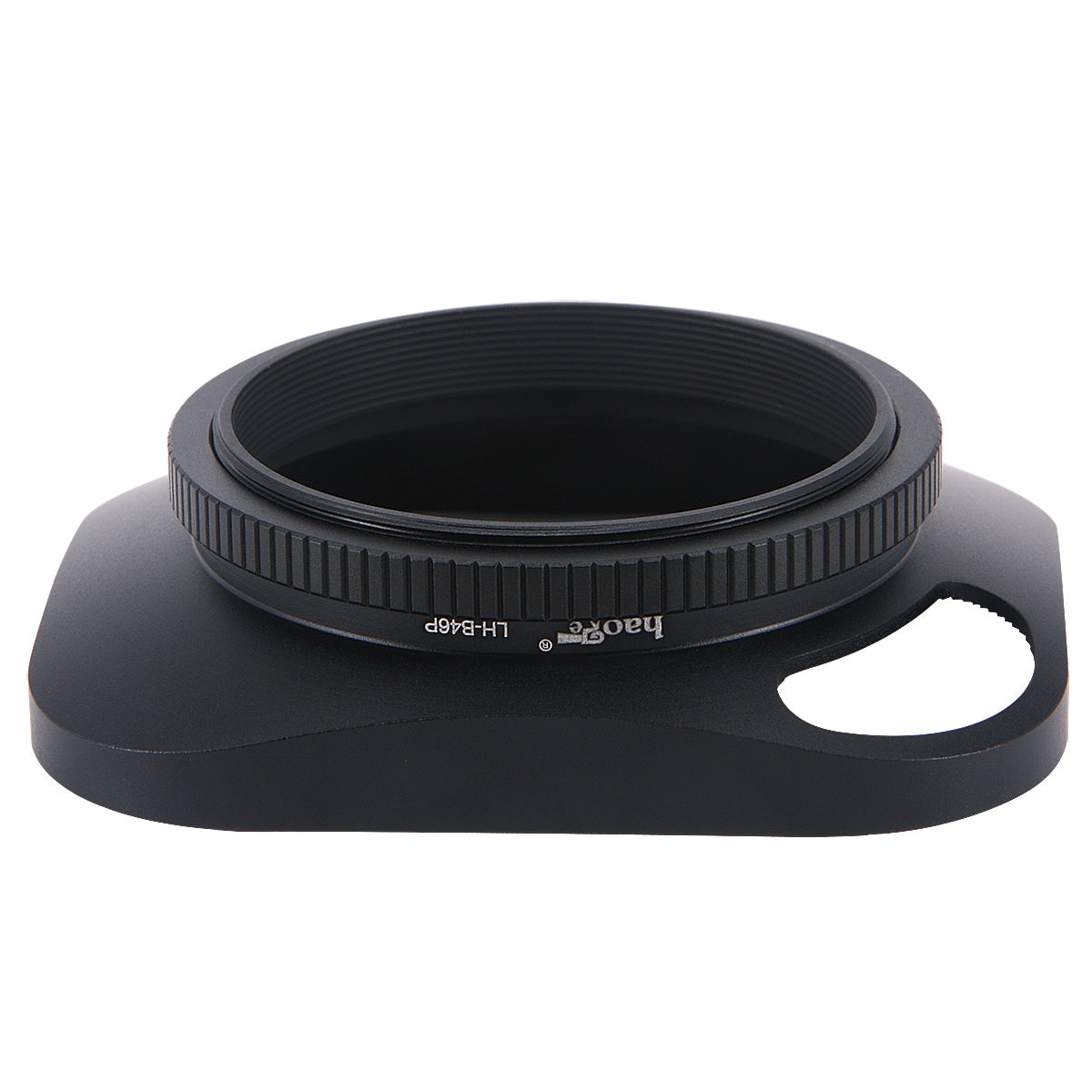 Haoge LH-B46P 46mm Square Metal Screw-in Lens Hood Hollow Out Designed with Cap for Leica Rangefinder Camera with 46mm E46 Filter Thread Lens Black
