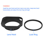 Load image into Gallery viewer, Haoge LH-B55P 55mm Square Metal Screw-in Lens Hood Hollow Out Designed with Cap for Leica Rangefinder Camera with 55mm E55 Filter Thread Lens Black
