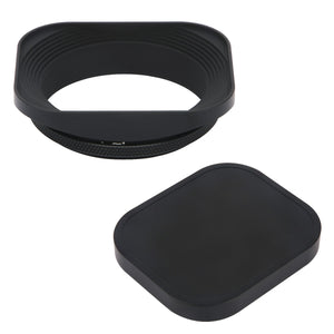 Haoge LH-B55T 55mm Square Metal Screw-in Lens Hood with Cap for Leica APO-Summicron-M 90mm f/2 ASPH E55, Summicron-R 50mm f2 E55, Summilux-R 50mm f/1.4 E55, Elmarit-R 28mm f2.8 35mm f/2.8 E55 Lens